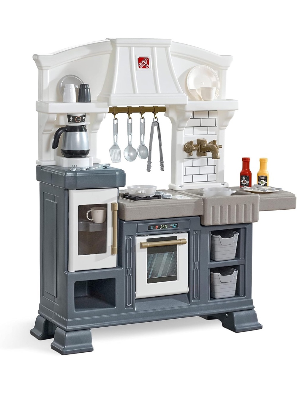 Step2 Play Kitchen Set in Gray and White with Accessories